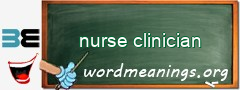 WordMeaning blackboard for nurse clinician